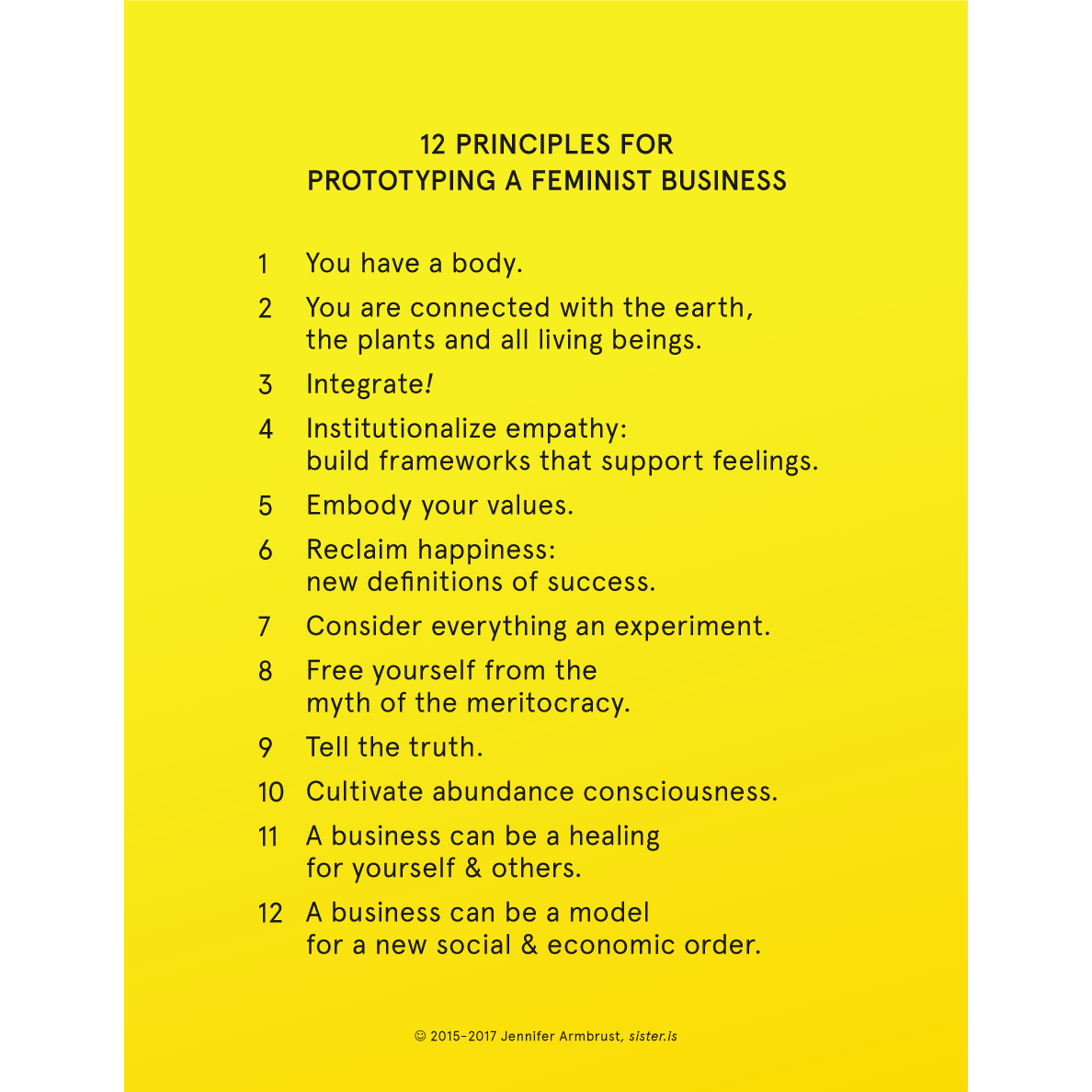 12 Principles Poster